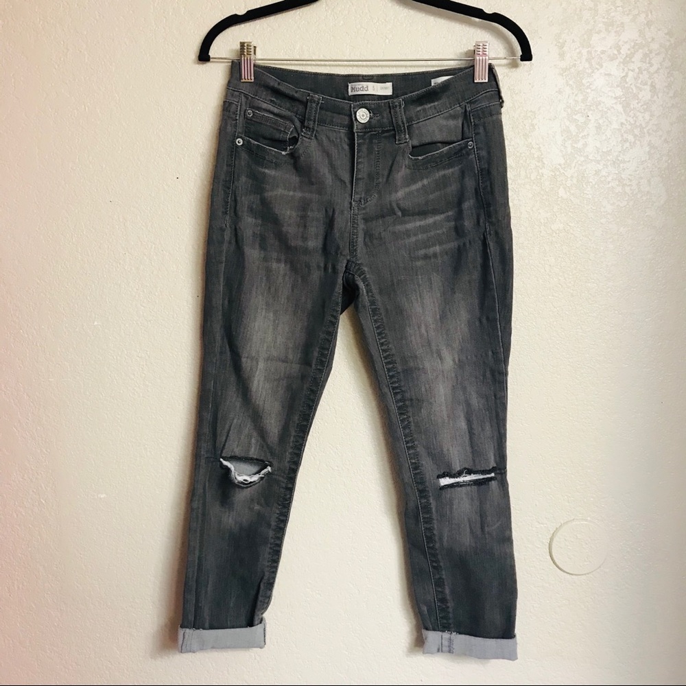 Mudd Faded Black Stretch Skinny Jeans (Size 5)